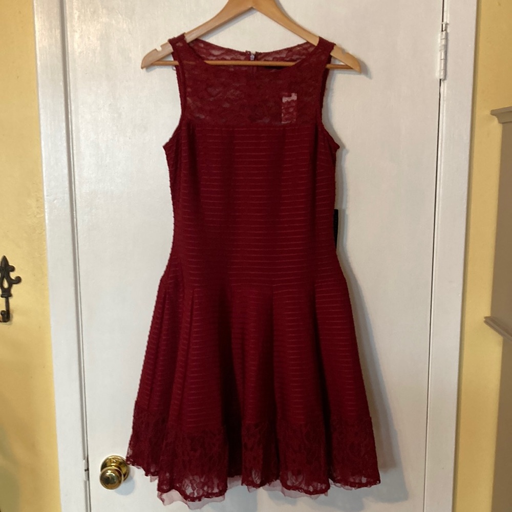 The Limited Burgundy Mixed Media Dress